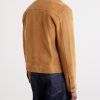 Logo-Embossed Suede Jacket - BK Logo-Embossed Suede Jacket - BK