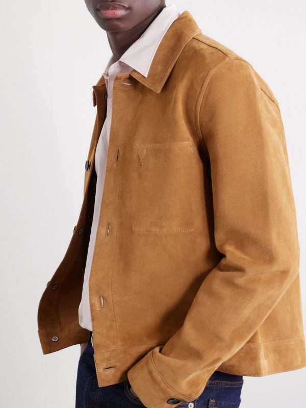 Logo-Embossed Suede Jacket - CU Logo-Embossed Suede Jacket - CU