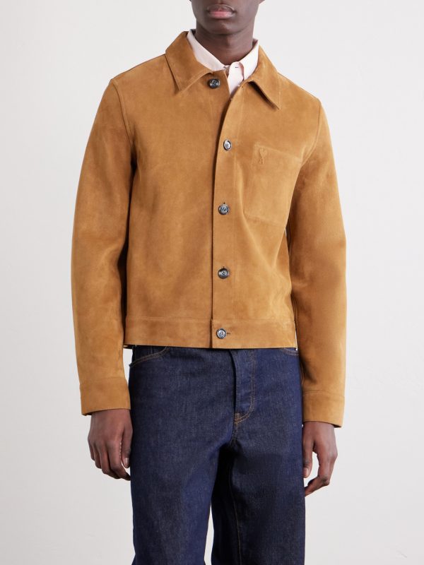 Logo-Embossed Suede Jacket - FR Logo-Embossed Suede Jacket - FR