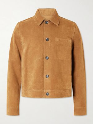 Logo-Embossed Suede Jacket Logo-Embossed Suede Jacket