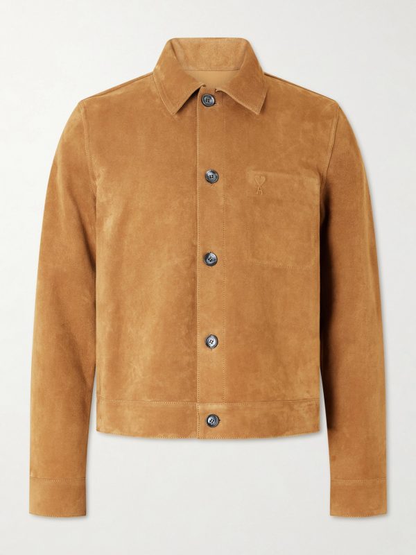 Logo-Embossed Suede Jacket Logo-Embossed Suede Jacket