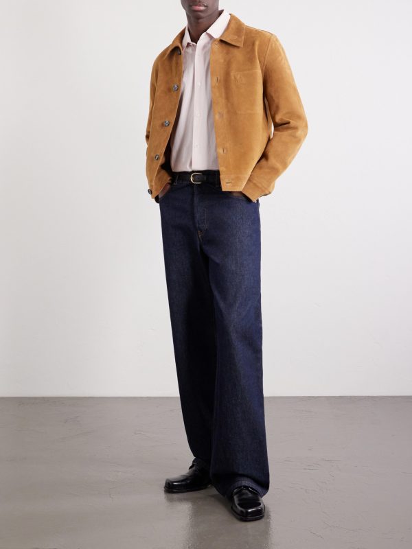Logo-Embossed Suede Jacket - OU Logo-Embossed Suede Jacket - OU