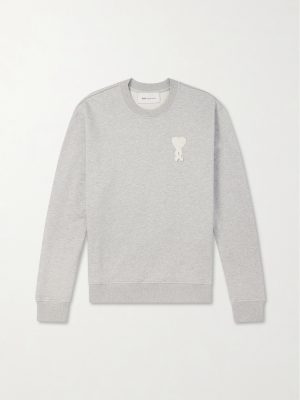 Logo-Embroidered Cotton-Blend Jersey Sweater
