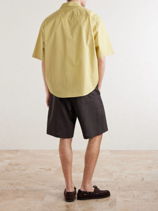 Logo-Embroidered Camp-Collar Cotton Shirt - BK Logo-Embroidered Camp-Collar Cotton Shirt - BK