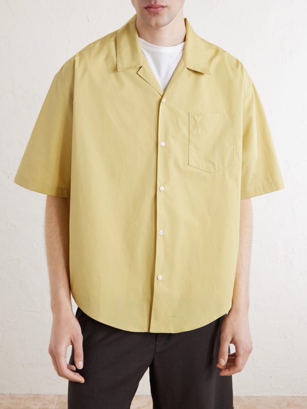 Logo-Embroidered Camp-Collar Cotton Shirt - FR Logo-Embroidered Camp-Collar Cotton Shirt - FR