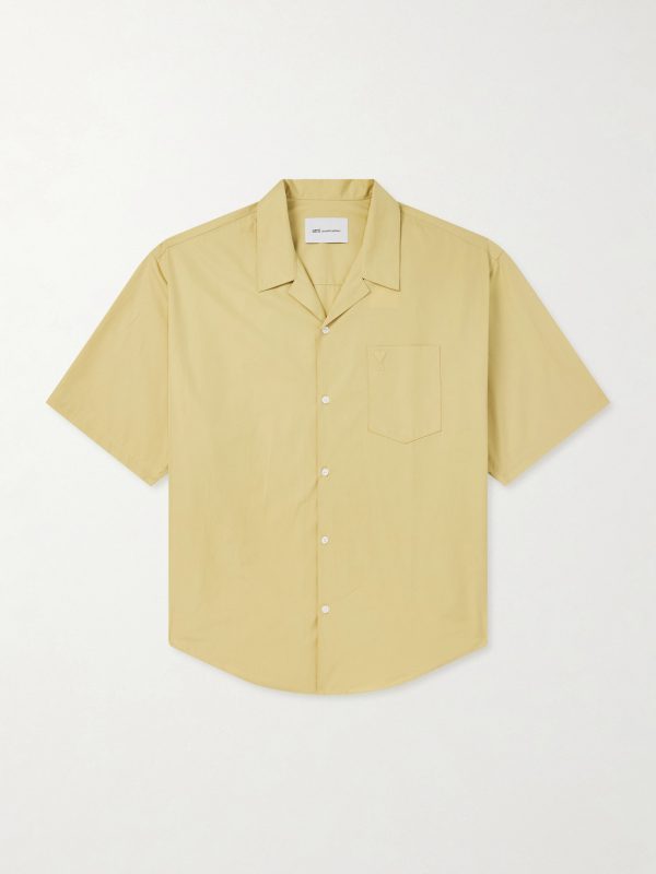 Logo-Embroidered Camp-Collar Cotton Shirt Logo-Embroidered Camp-Collar Cotton Shirt