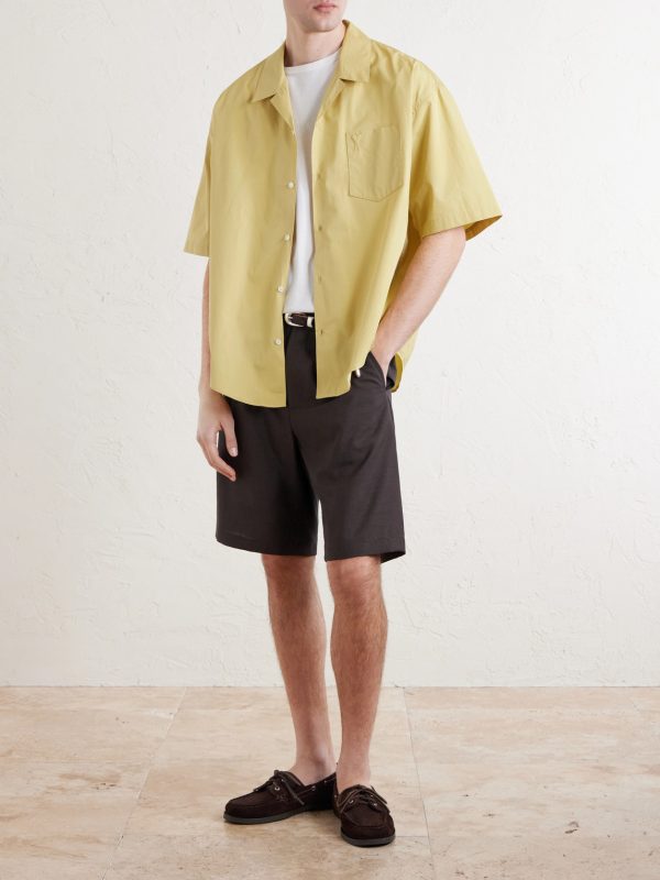 Logo-Embroidered Camp-Collar Cotton Shirt - OU Logo-Embroidered Camp-Collar Cotton Shirt - OU