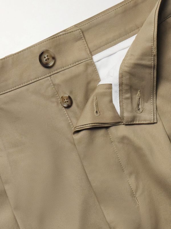 Carrot Tapered Pleated Cotton-Gabardine Trousers - E1 Carrot Tapered Pleated Cotton-Gabardine Trousers - E1