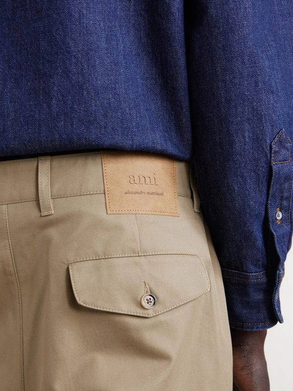 Carrot Tapered Pleated Cotton-Gabardine Trousers - E2 Carrot Tapered Pleated Cotton-Gabardine Trousers - E2
