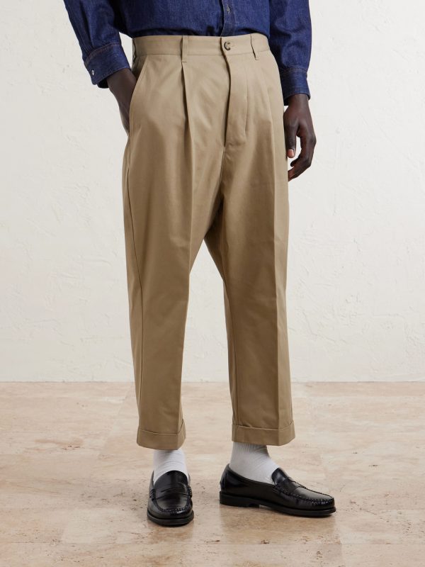 Carrot Tapered Pleated Cotton-Gabardine Trousers - FR Carrot Tapered Pleated Cotton-Gabardine Trousers - FR