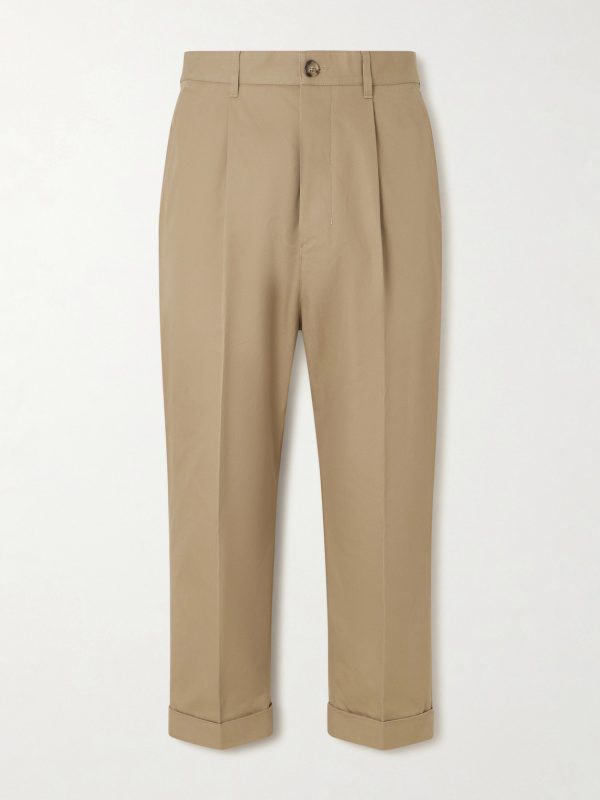 Carrot Tapered Pleated Cotton-Gabardine Trousers Carrot Tapered Pleated Cotton-Gabardine Trousers