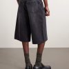Straight-Leg Denim Shorts - BK Straight-Leg Denim Shorts - BK
