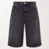 Straight-Leg Denim Shorts Straight-Leg Denim Shorts