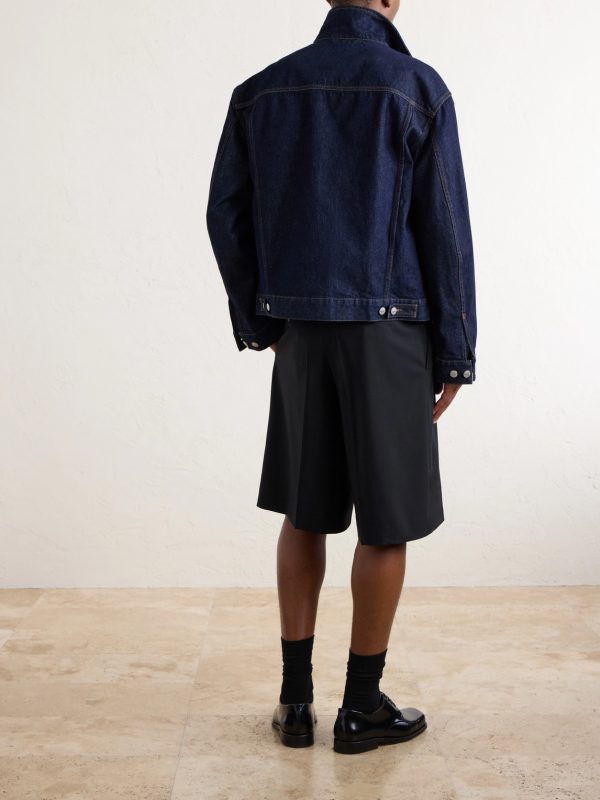 Low-Waist Wide-Leg Cotton Bermuda Shorts - BK Low-Waist Wide-Leg Cotton Bermuda Shorts - BK