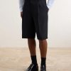 Low-Waist Wide-Leg Cotton Bermuda Shorts - FR Low-Waist Wide-Leg Cotton Bermuda Shorts - FR