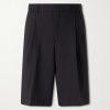 Low-Waist Wide-Leg Cotton Bermuda Shorts Low-Waist Wide-Leg Cotton Bermuda Shorts