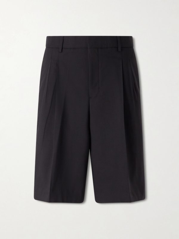 Low-Waist Wide-Leg Cotton Bermuda Shorts Low-Waist Wide-Leg Cotton Bermuda Shorts