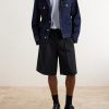 Low-Waist Wide-Leg Cotton Bermuda Shorts - OU Low-Waist Wide-Leg Cotton Bermuda Shorts - OU