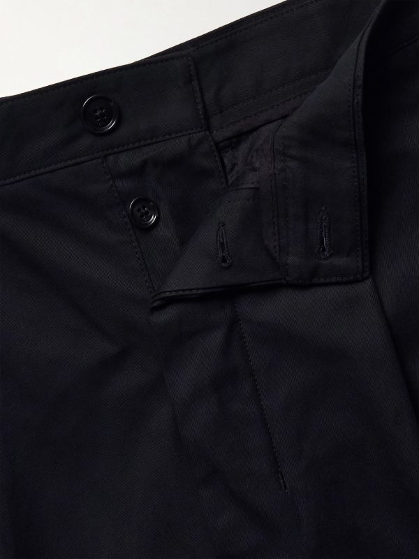 Carrot Cropped Tapered Pleated Cotton-Gabardine Trousers - E1 Carrot Cropped Tapered Pleated Cotton-Gabardine Trousers - E1