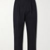 Carrot Cropped Tapered Pleated Cotton-Gabardine Trousers Carrot Cropped Tapered Pleated Cotton-Gabardine Trousers
