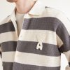 Logo-Embroidered Striped Knitted Cotton Cardigan - CU Logo-Embroidered Striped Knitted Cotton Cardigan - CU