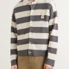 Logo-Embroidered Striped Knitted Cotton Cardigan - FR Logo-Embroidered Striped Knitted Cotton Cardigan - FR