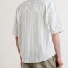 Logo-Embossed Striped Cotton-Poplin Shirt - BK Logo-Embossed Striped Cotton-Poplin Shirt - BK