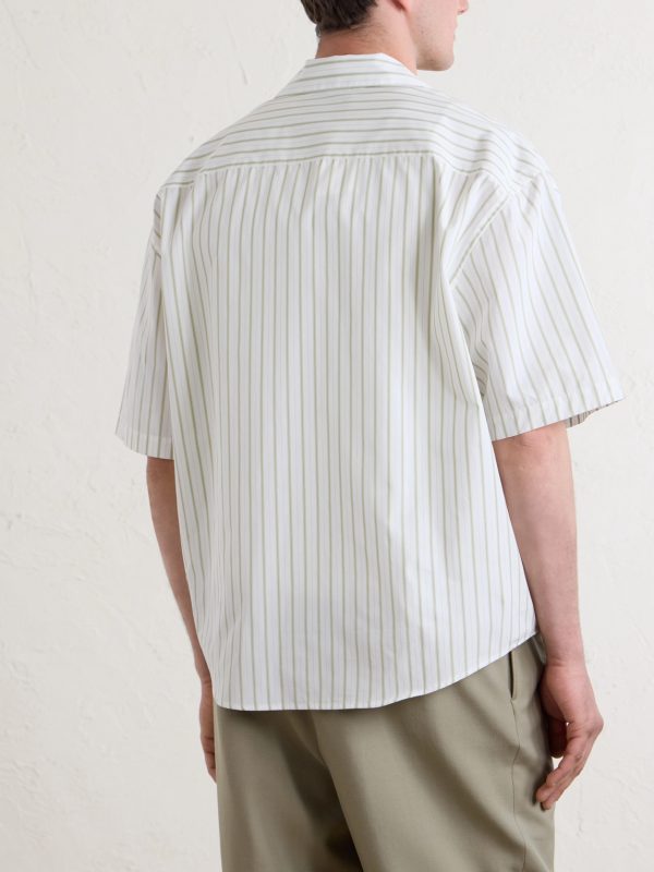 Logo-Embossed Striped Cotton-Poplin Shirt - BK Logo-Embossed Striped Cotton-Poplin Shirt - BK