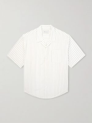 Logo-Embossed Striped Cotton-Poplin Shirt Logo-Embossed Striped Cotton-Poplin Shirt