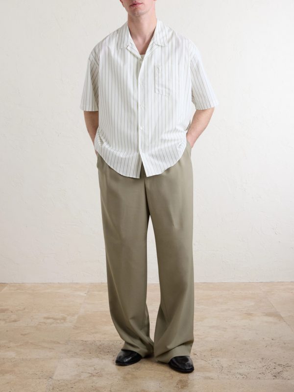 Logo-Embossed Striped Cotton-Poplin Shirt - OU Logo-Embossed Striped Cotton-Poplin Shirt - OU