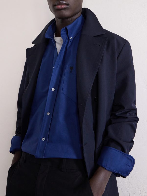 Button-Down Collar Logo-Embroidered Cotton-Poplin Shirt - CU Button-Down Collar Logo-Embroidered Cotton-Poplin Shirt - CU