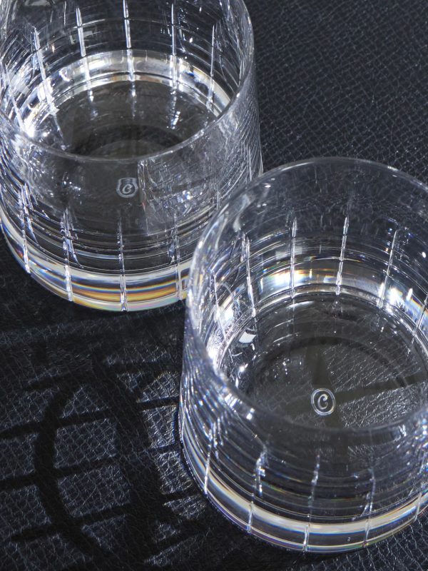 Graphik Set of Two Crystal Double Old Fashioned Glasses - CU Graphik Set of Two Crystal Double Old Fashioned Glasses - CU