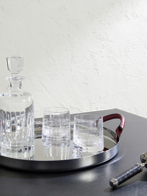Graphik Set of Two Crystal Double Old Fashioned Glasses - OU Graphik Set of Two Crystal Double Old Fashioned Glasses - OU