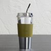 Leather-Trimmed Stainless Steel Coffee Cup Leather-Trimmed Stainless Steel Coffee Cup