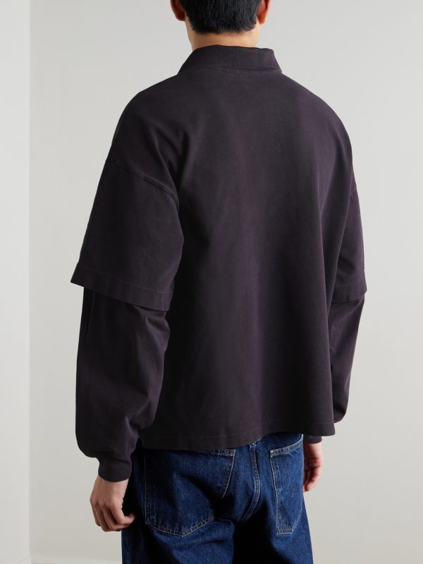 Curren Layered Cotton-Piqué Polo Shirt - BK Curren Layered Cotton-Piqué Polo Shirt - BK