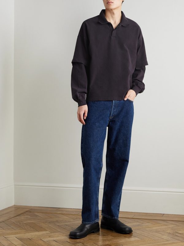 Curren Layered Cotton-Piqué Polo Shirt - OU Curren Layered Cotton-Piqué Polo Shirt - OU