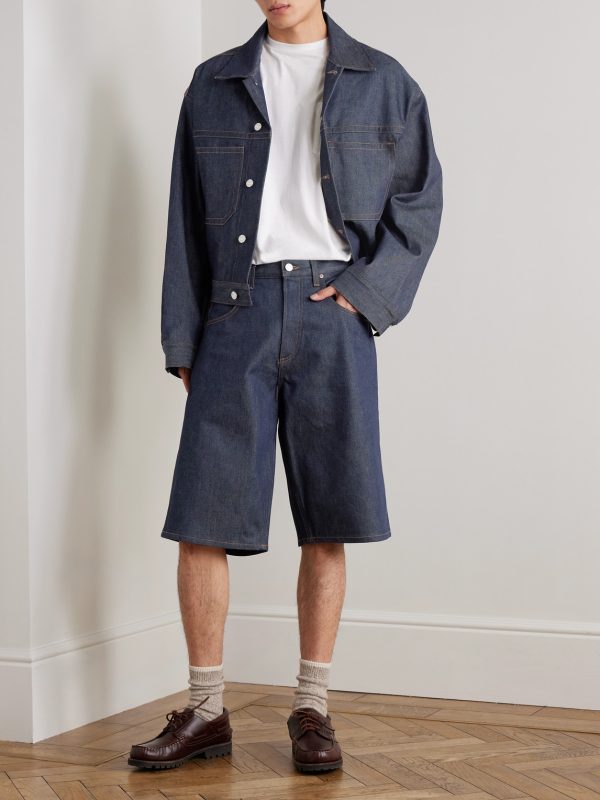 Fusion Wide-Leg Denim Shorts - OU Fusion Wide-Leg Denim Shorts - OU