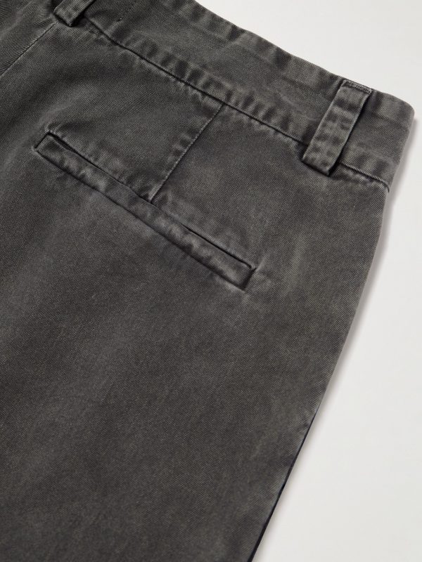 Slater Tapered Pleated Cotton-Twill Trousers - CU Slater Tapered Pleated Cotton-Twill Trousers - CU