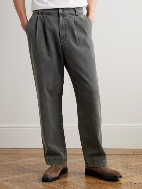 Slater Tapered Pleated Cotton-Twill Trousers - FR Slater Tapered Pleated Cotton-Twill Trousers - FR