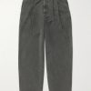 Slater Tapered Pleated Cotton-Twill Trousers Slater Tapered Pleated Cotton-Twill Trousers