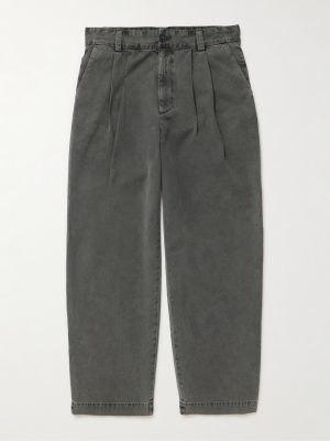 Slater Tapered Pleated Cotton-Twill Trousers Slater Tapered Pleated Cotton-Twill Trousers