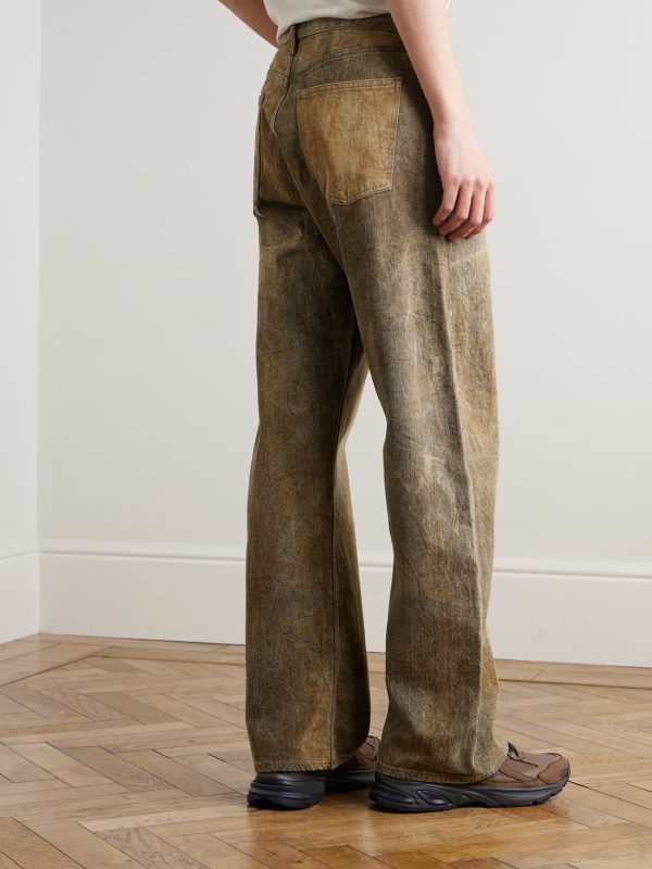 Afton Stone-Washed Straight-Leg Jeans - BK