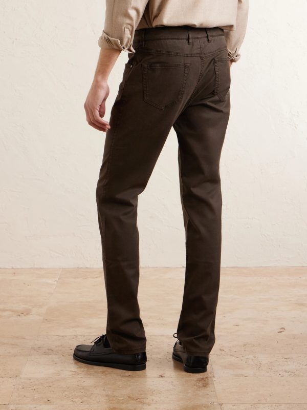 Slim-Fit Straight-Leg Cotton-Blend Twill Trousers - BK Slim-Fit Straight-Leg Cotton-Blend Twill Trousers - BK