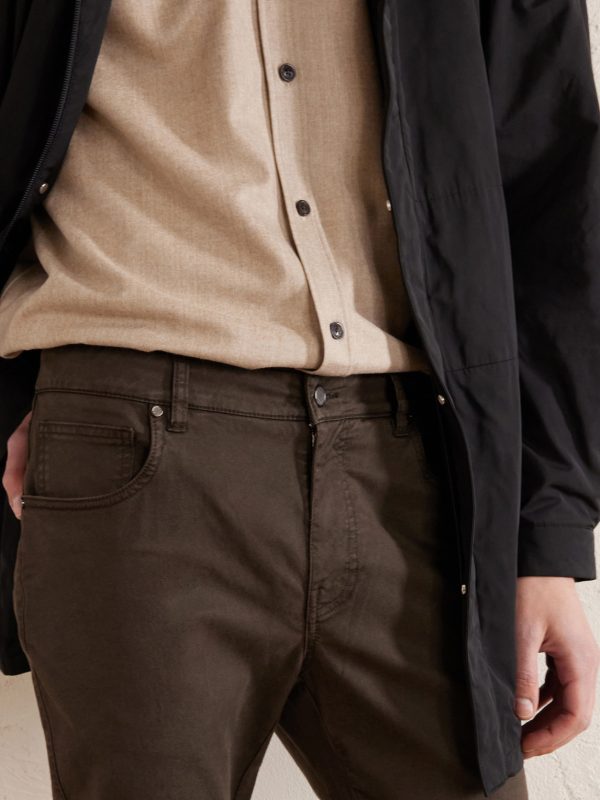 Slim-Fit Straight-Leg Cotton-Blend Twill Trousers - CU Slim-Fit Straight-Leg Cotton-Blend Twill Trousers - CU