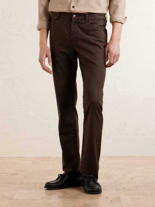 Slim-Fit Straight-Leg Cotton-Blend Twill Trousers - FR Slim-Fit Straight-Leg Cotton-Blend Twill Trousers - FR