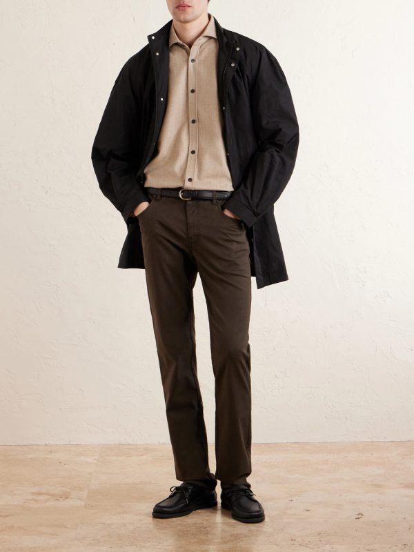 Slim-Fit Straight-Leg Cotton-Blend Twill Trousers - OU Slim-Fit Straight-Leg Cotton-Blend Twill Trousers - OU