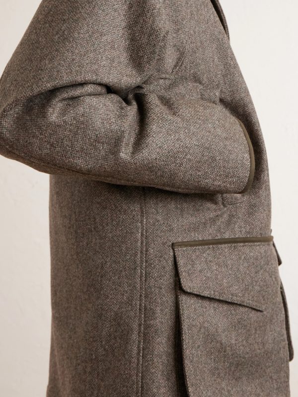 Leather-Trimmed Wool Tweed Field Jacket - CU Leather-Trimmed Wool Tweed Field Jacket - CU