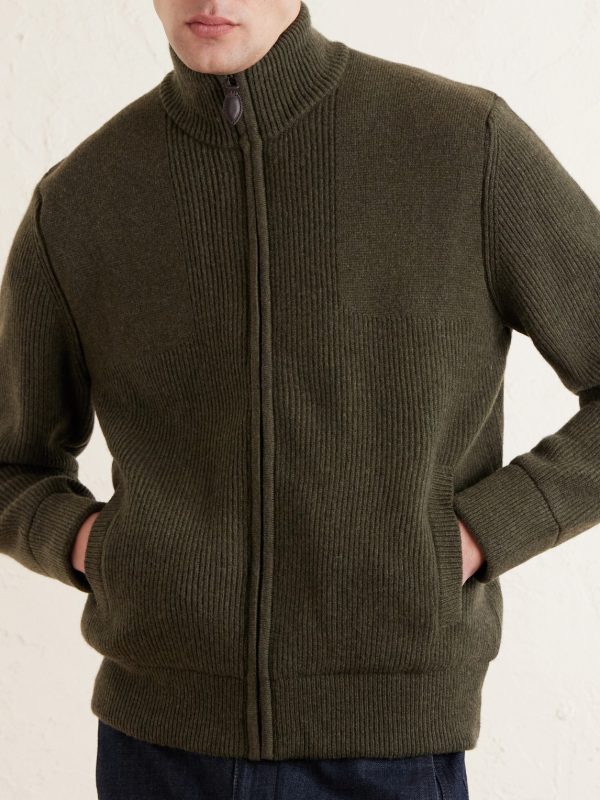 Orkney Ribbed-Knit Wool Zip-Up Cardigan - CU