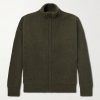 Orkney Ribbed-Knit Wool Zip-Up Cardigan