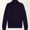 Linton Logo-Embroidered Wool Half-Zip Sweater